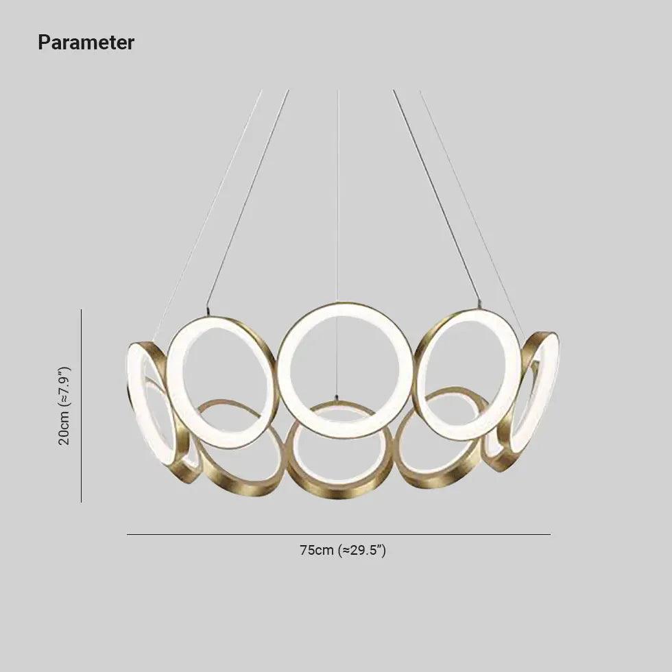 Ring-Shaped Petal Design Gold LED Pendant Light - Clowas