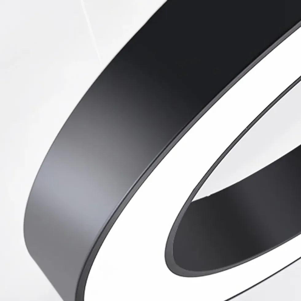 Ring-Shaped Modern Black LED Pendant Light - Clowas