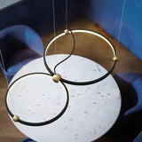 Double Ring Creative Design Black LED Pendant Light - Clowas
