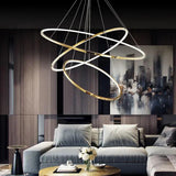 Multi-Light Circular Luxury Gold LED Pendant Light - Clowas