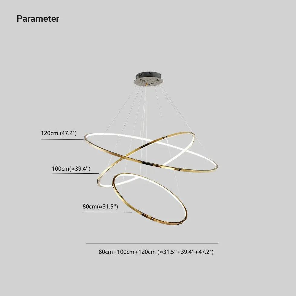 Multi-Light Circular Luxury Gold LED Pendant Light - Clowas