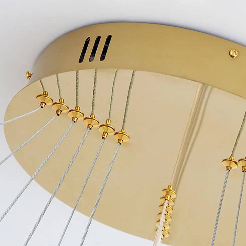 Multi-Light Circular Luxury Gold LED Pendant Light - Clowas