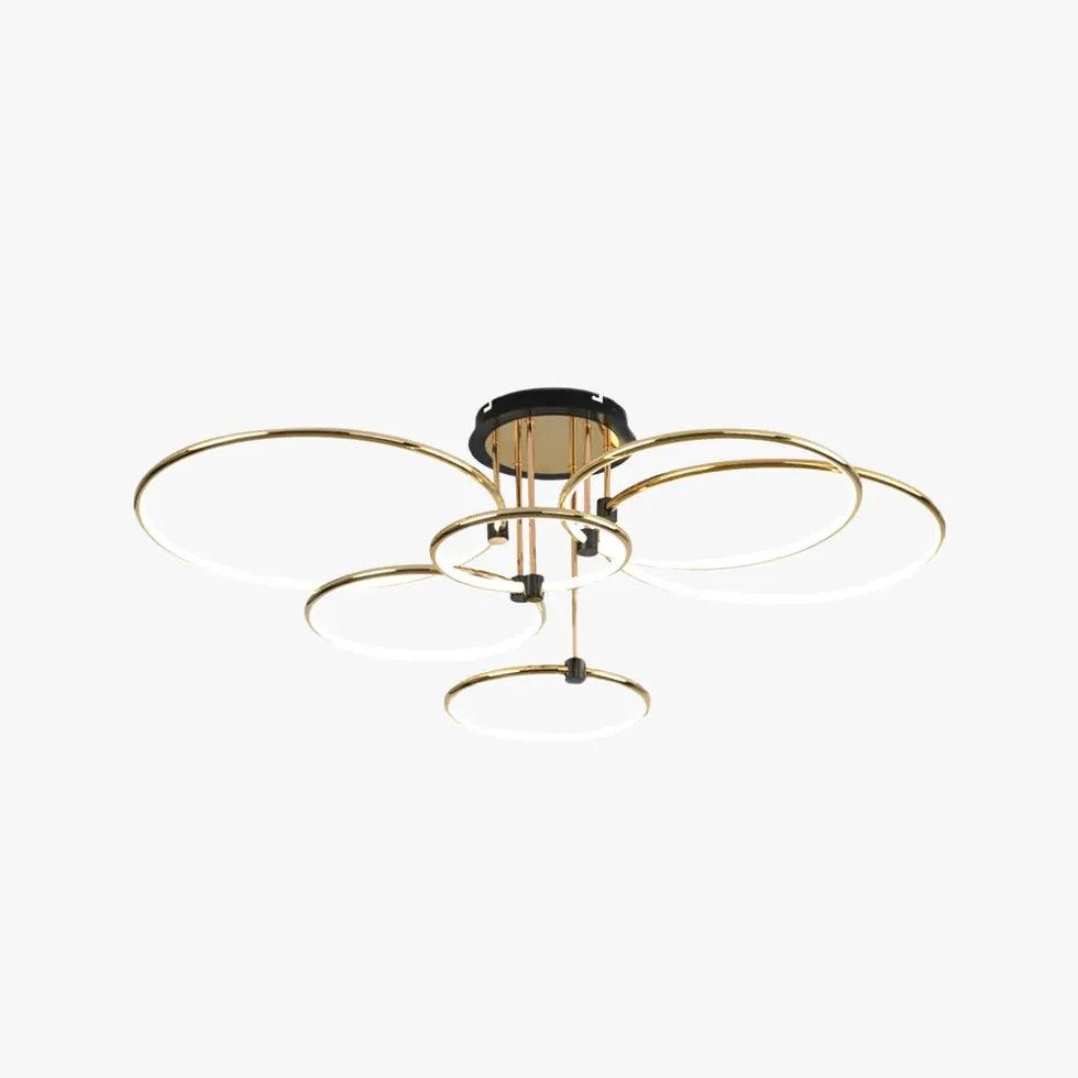 Multi-light Ring Modern Black LED Ceiling Light - Clowas