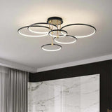Multi-light Ring Modern Black LED Ceiling Light - Clowas