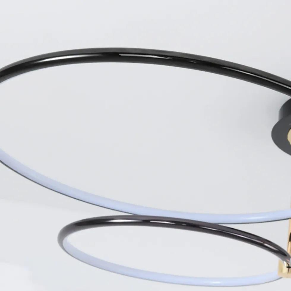 Multi-light Ring Modern Black LED Ceiling Light - Clowas