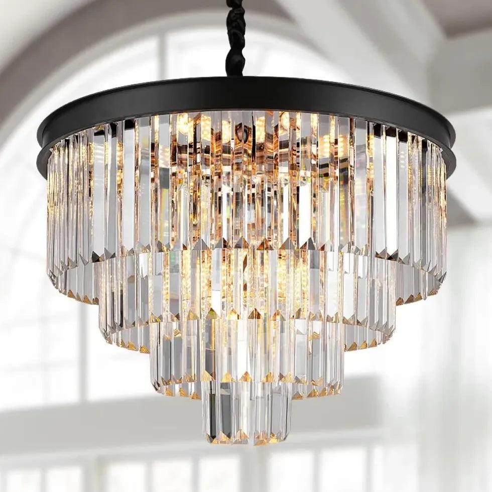 Multi-Layered Crystal Gold Branch Chandelier - Clowas