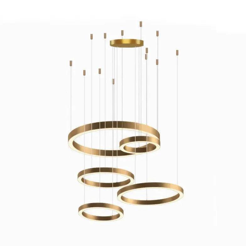Gold LED Multi-Light Round Design Pendant Light - Clowas