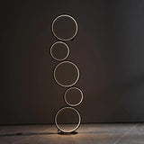 Circular Ring Design Black LED Floor Lamp - Clowas