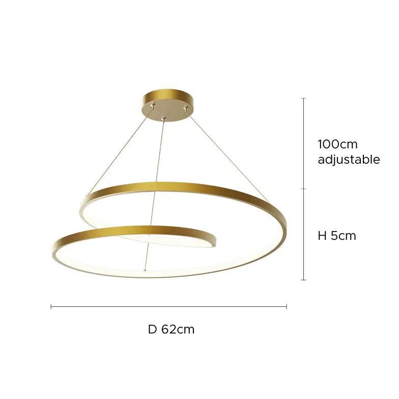Ring-Shaped Design Gold Modern Pendant Light - Clowas