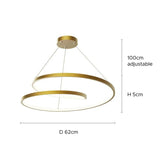 Ring-Shaped Design Gold Modern Pendant Light - Clowas