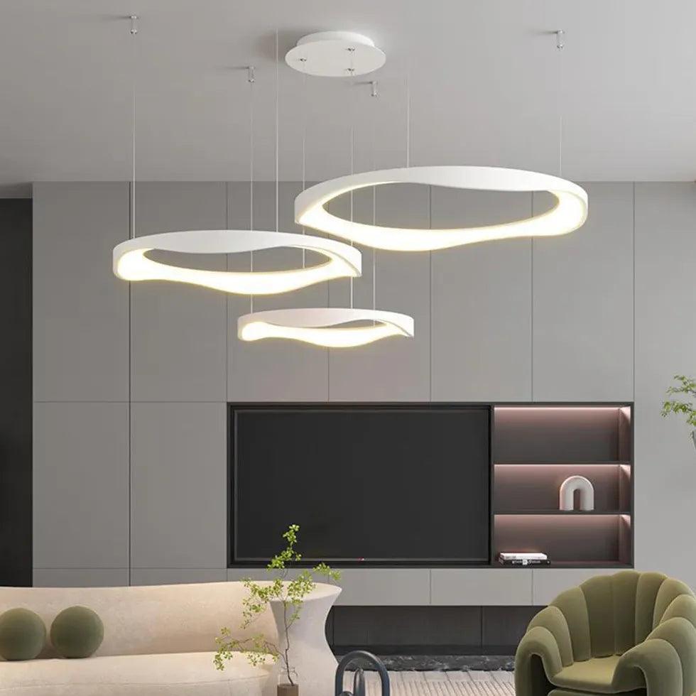 Ring-shaped Metal Acrylic LED Living Room Pendant Light - Clowas
