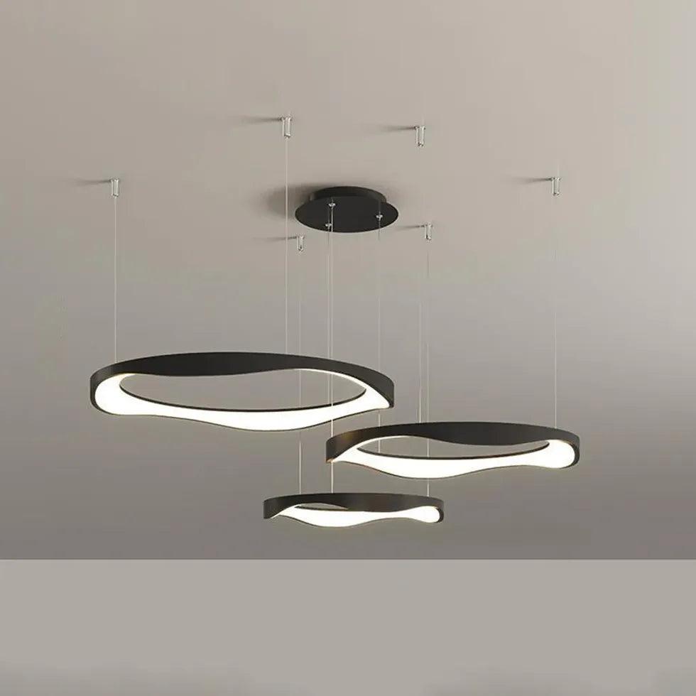 Ring-shaped Metal Acrylic LED Living Room Pendant Light - Clowas