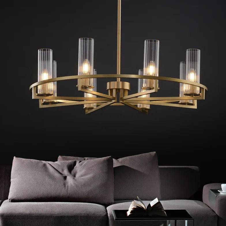 Ring-Frame Design Living Room Gold Chandelier - Clowas