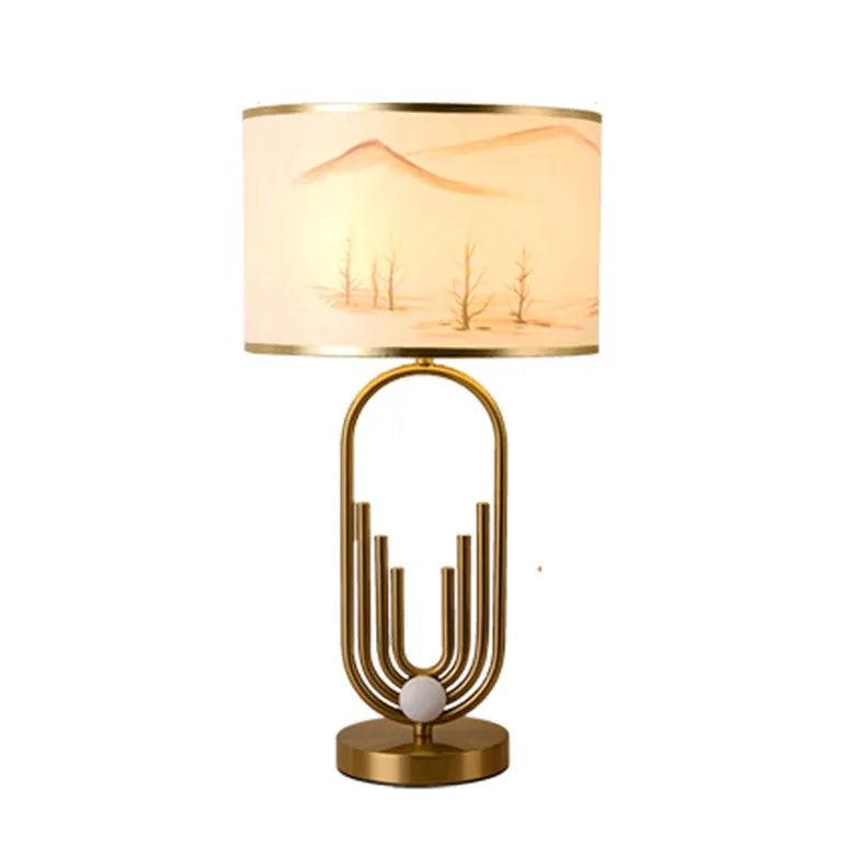 Cylindrical Landscape Pattern Artistic Table Lamp - Clowas