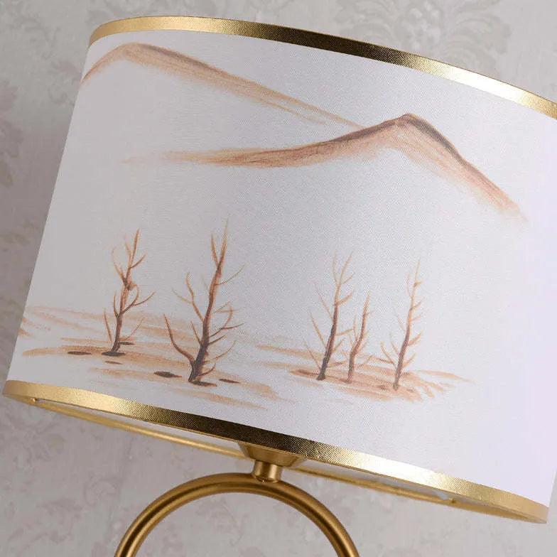 Cylindrical Landscape Pattern Artistic Table Lamp - Clowas