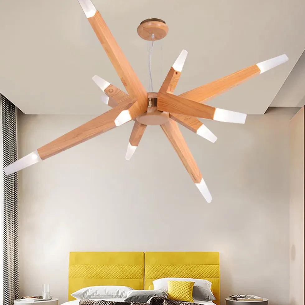 Asymmetric Multi-Branched Wooden Pendant Light - Clowas