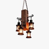 Shipwood Multi-Head Lantern Vintage Pendant Light - Clowas