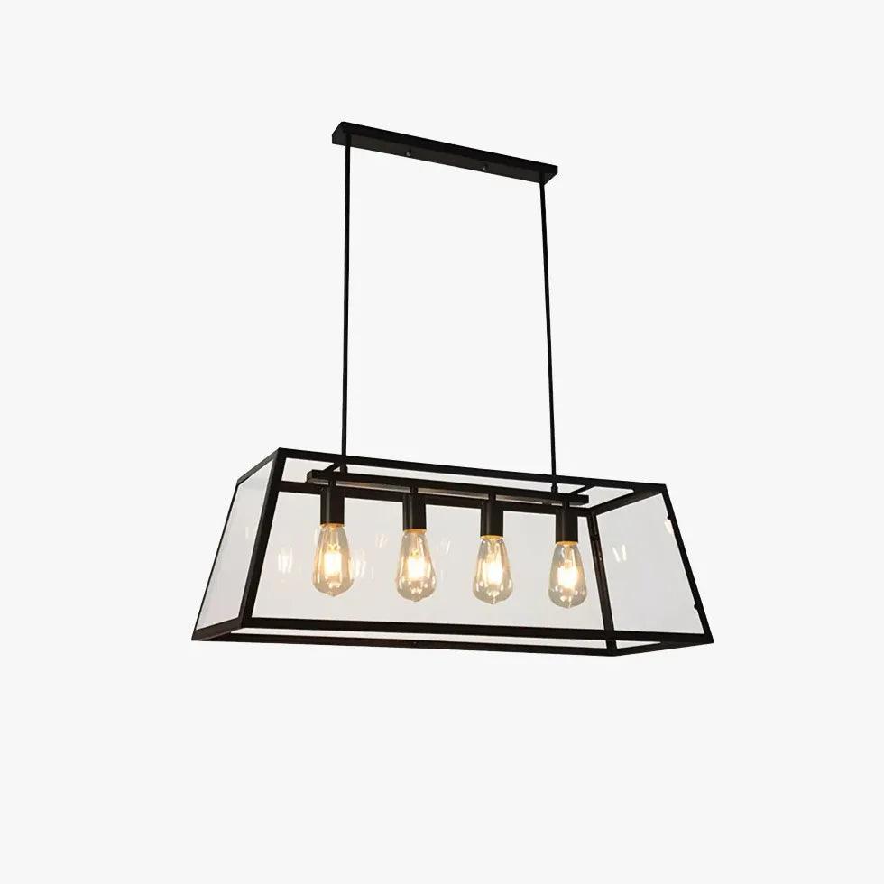 Black Rectangular Frame Industrial Pendant Light - Clowas