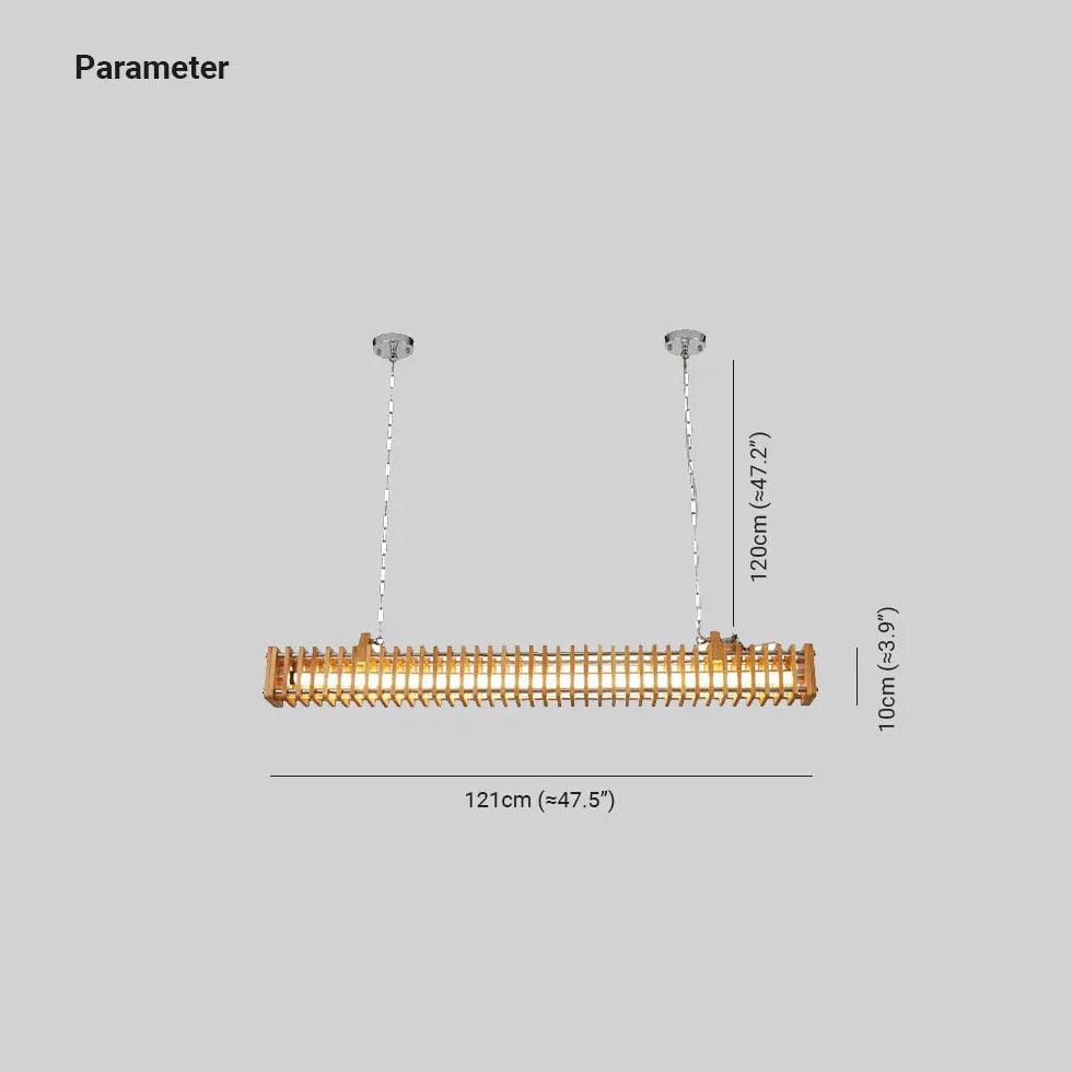 Wooden Rectangular Design Dining Room Pendant Light - Clowas