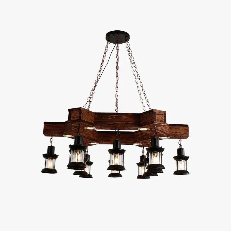 Ship-Shaped Wooden Dining Room Industrial Chandelier - Clowas