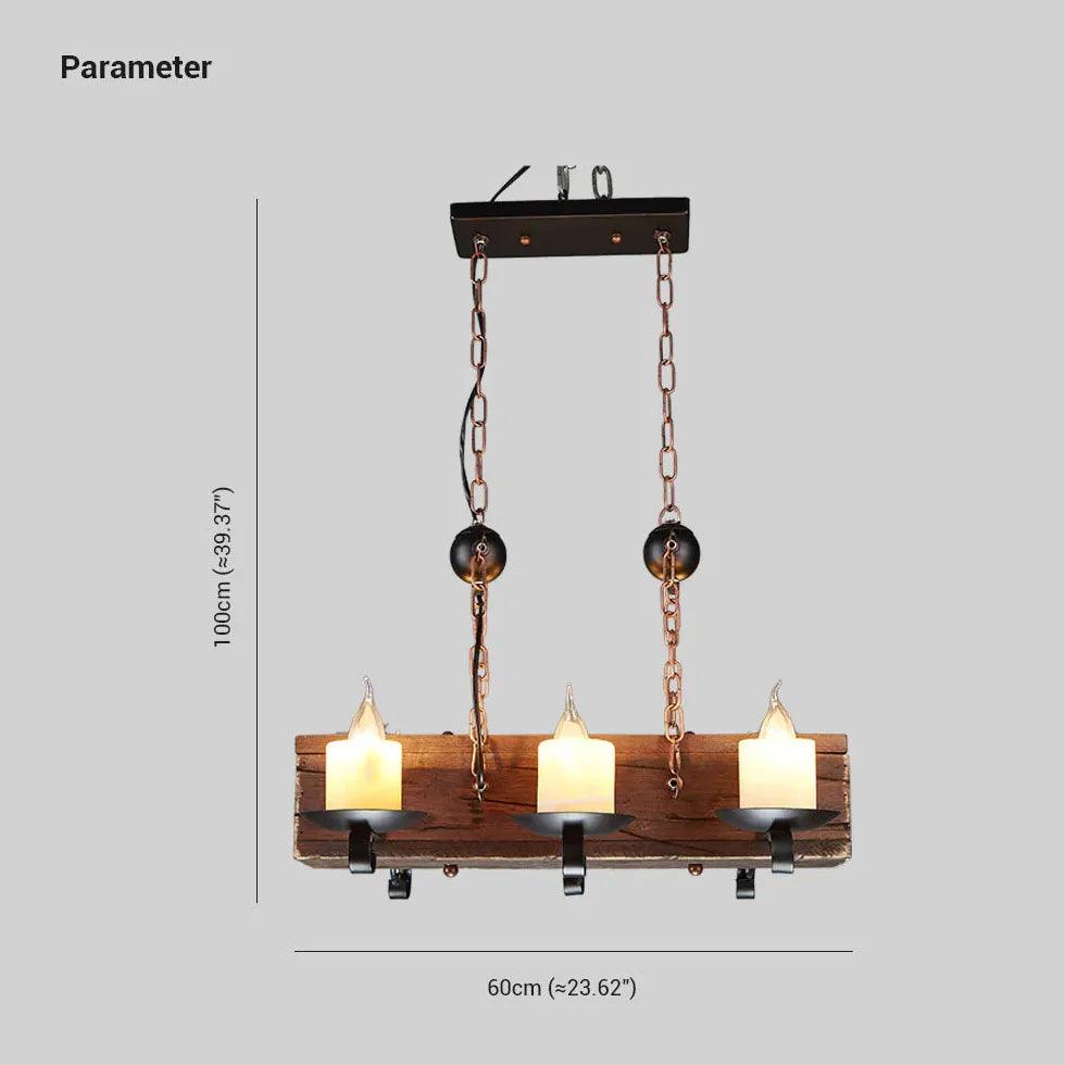 Boat-Shaped Wooden Vintage Candle-Style Pendant Light - Clowas