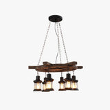 Wooden Frame Vintage Lantern Pendant Light - Clowas