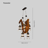 Anchor-Shaped Wooden Vintage Lantern Pendant Light - Clowas