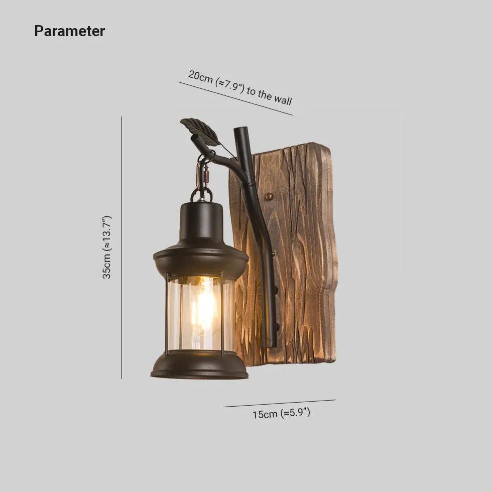 Wooden Lantern Vintage Wall Lights - Clowas