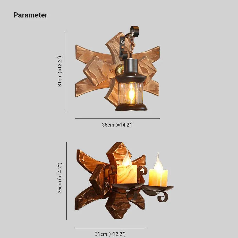 Sailing Lantern Wooden Vintage Wall Lights - Clowas