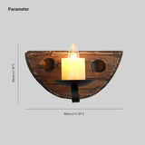 Half Smile Candle Wood Vintage Wall Lights - Clowas