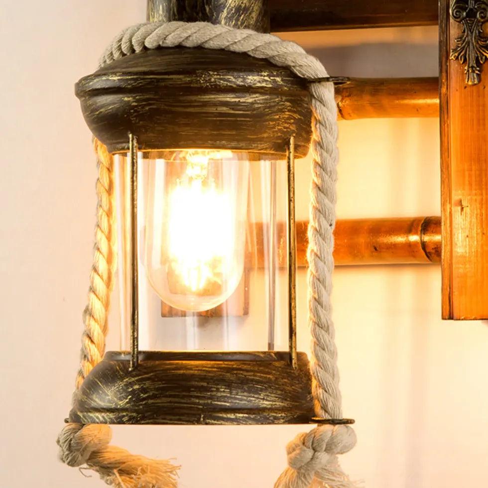 kerosene Wooden Vintage Wall Lights - Clowas