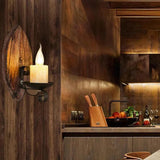 Pine Wood Candlestick Vintage Wall Lights - Clowas