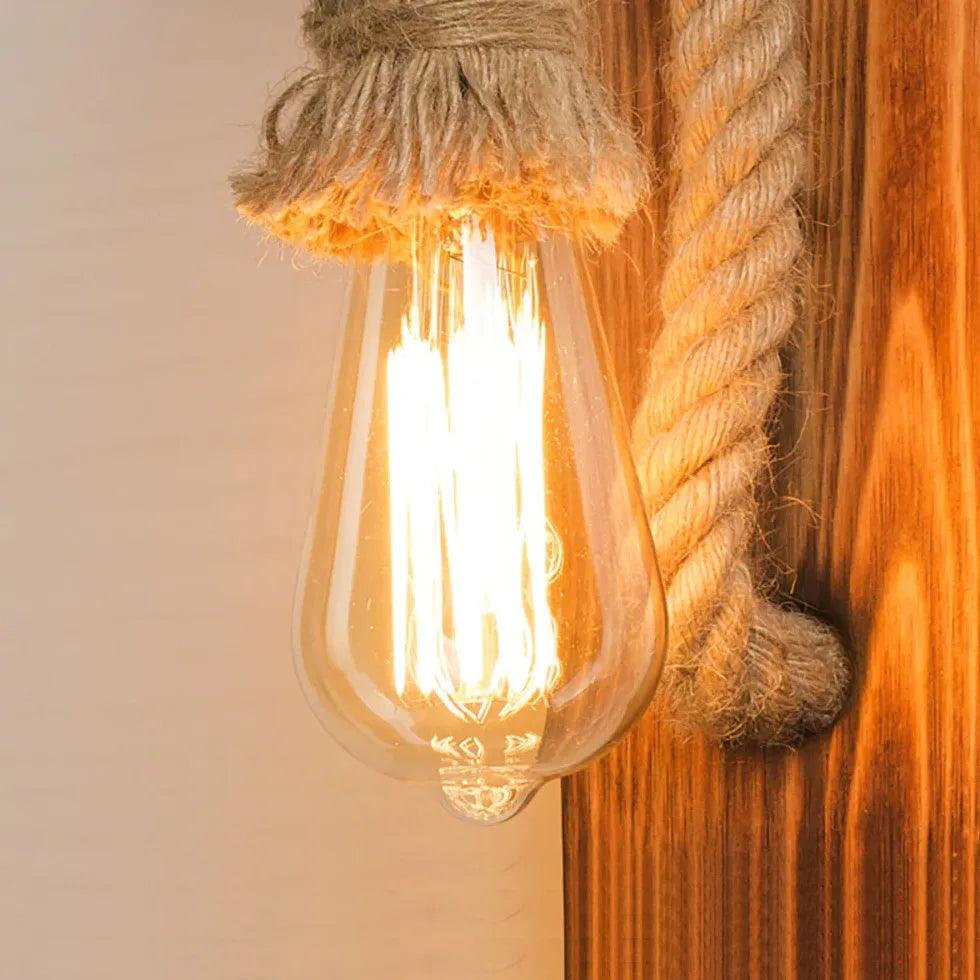 Wooden Rope Industrial Wall Lights - Clowas
