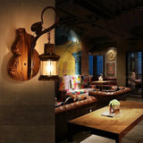 Cucurbits Lantern Wood Vintage Wall Lights - Clowas