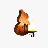 Cucurbits Candle Wood Vintage Wall Lights - Clowas