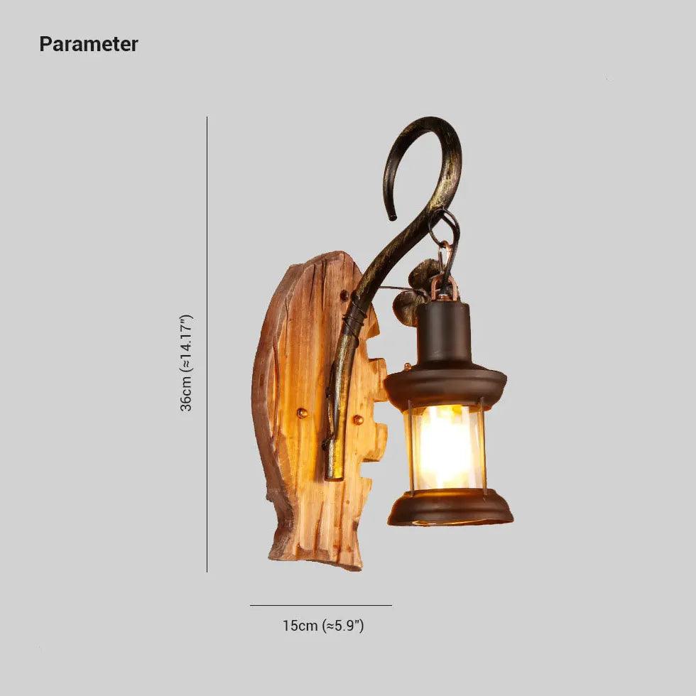 Fish Shape Lantern Wood Vintage Wall Lights - Clowas
