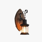 Lantern-Shaped Vintage Wooden Wall Light - Clowas