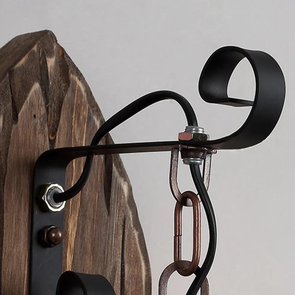 Lantern-Shaped Vintage Wooden Wall Light - Clowas