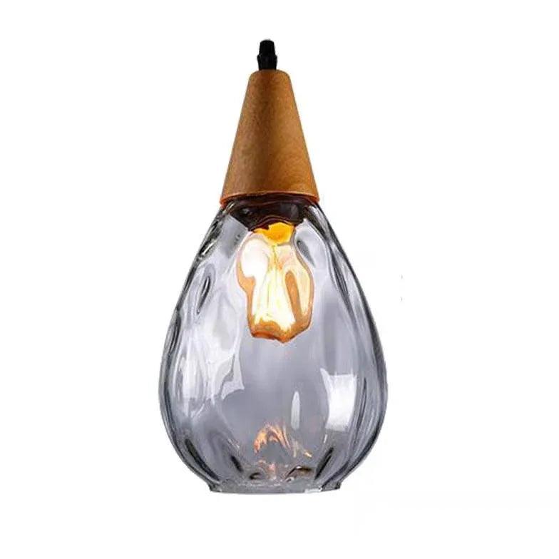 Teardrop Colored Glass Shade Vintage Pendant Light - Clowas