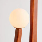Spherical Lampshade Streamlined Wooden Floor Lamp - Clowas