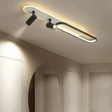 Modern Flush Ceiling Light with Spotlight for Living Room, Angle Adjustable