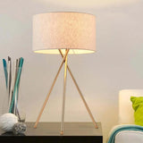 Beige Round Shade Tripod Floor Lamp - Clowas