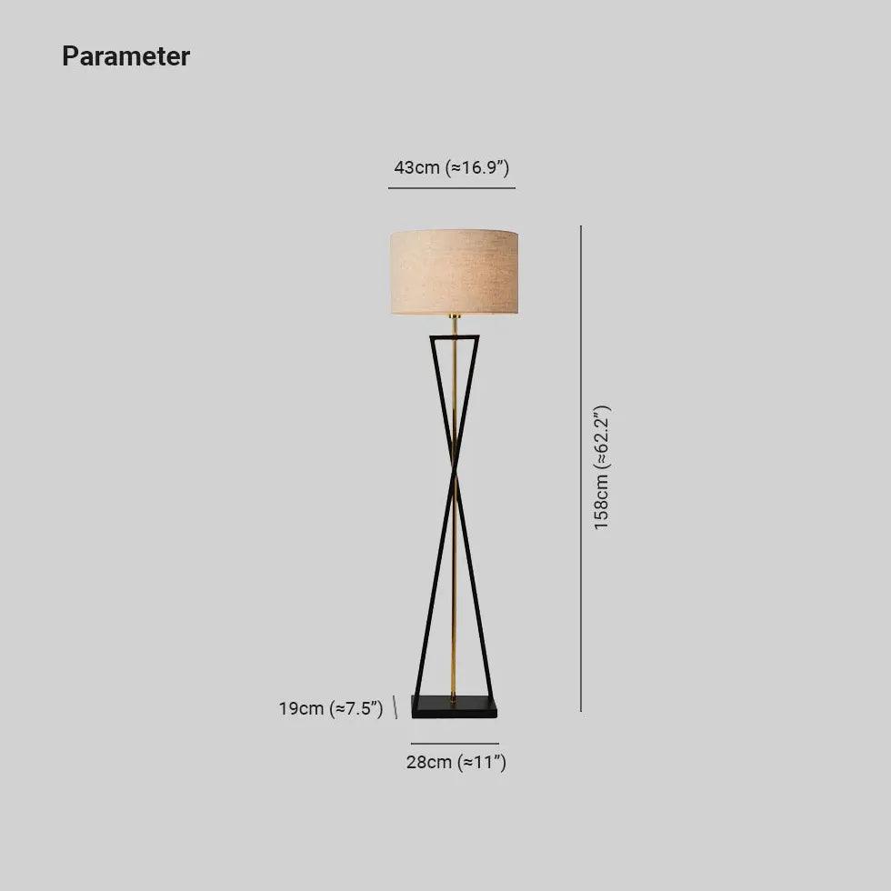 Cylindrical Crossed Tripod Floor Lamp - Clowas