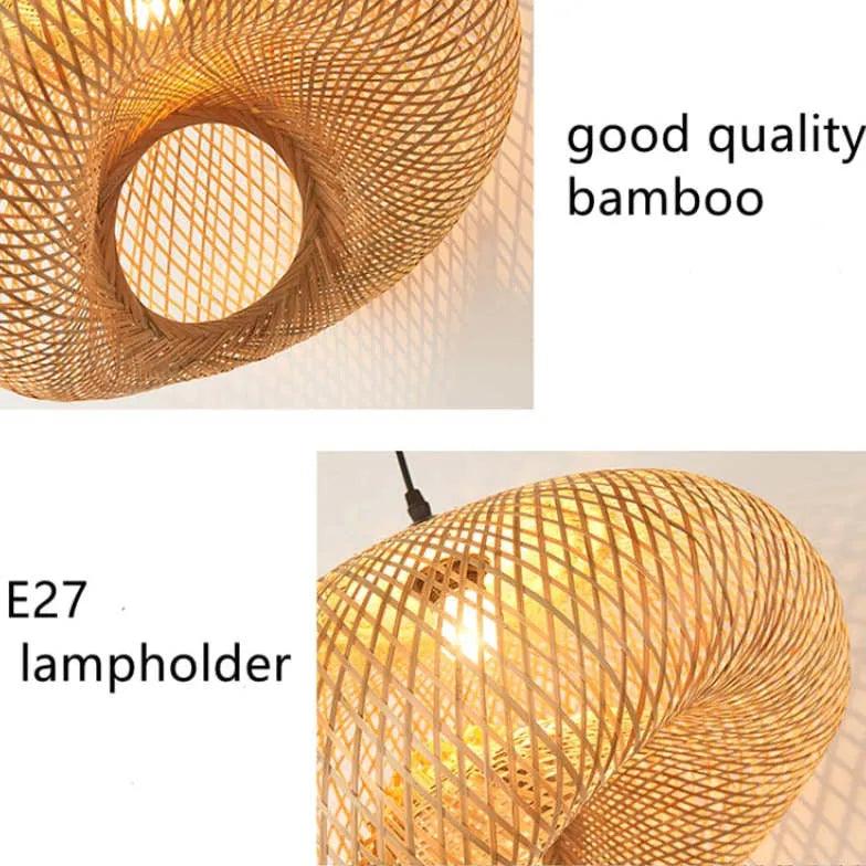 Bamboo Woven Rattan Dining Decorative Pendant Light - Clowas