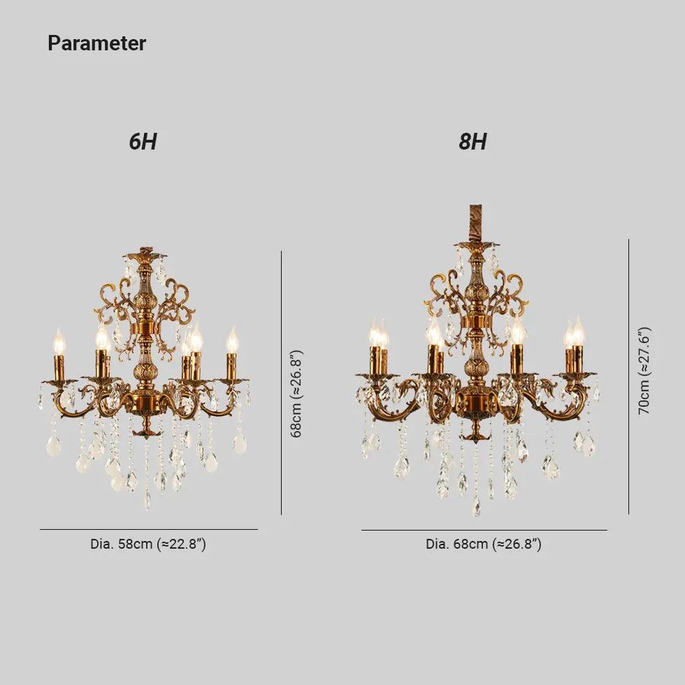 Beaded Candle Gold Vintage Chandelier - Clowas