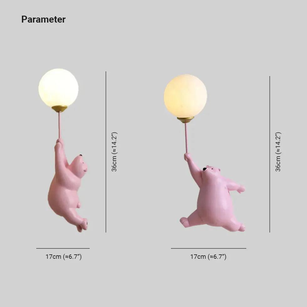 Bear Resin Children's Bedroom Wall Lights - Clowas