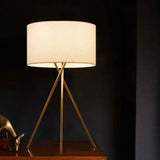 Beige Round Shade Tripod Floor Lamp - Clowas