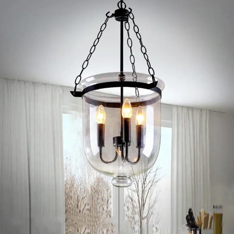 Bell Chain Glass Industrial Pendant Light - Clowas