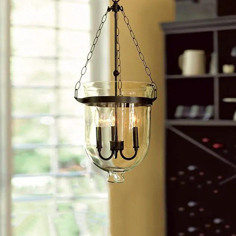 Bell Chain Glass Industrial Pendant Light - Clowas