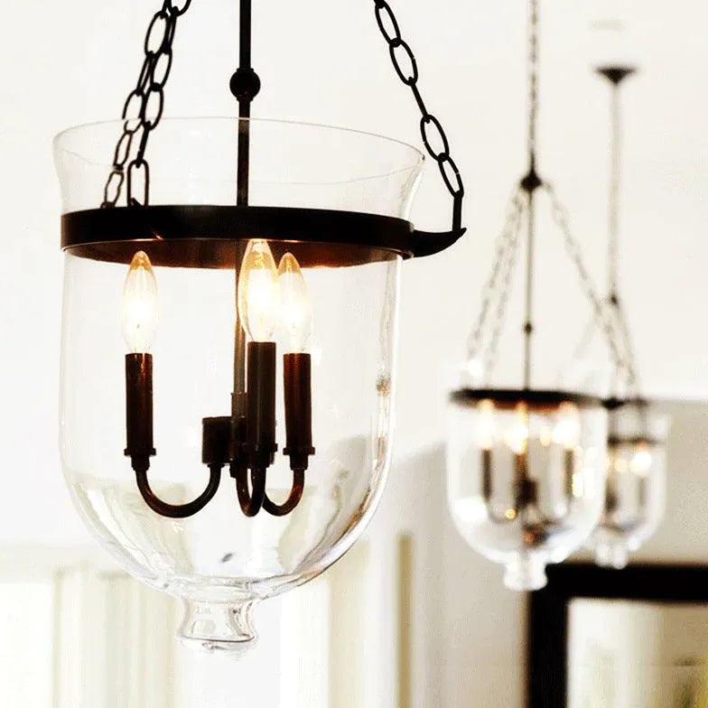 Bell Chain Glass Industrial Pendant Light - Clowas